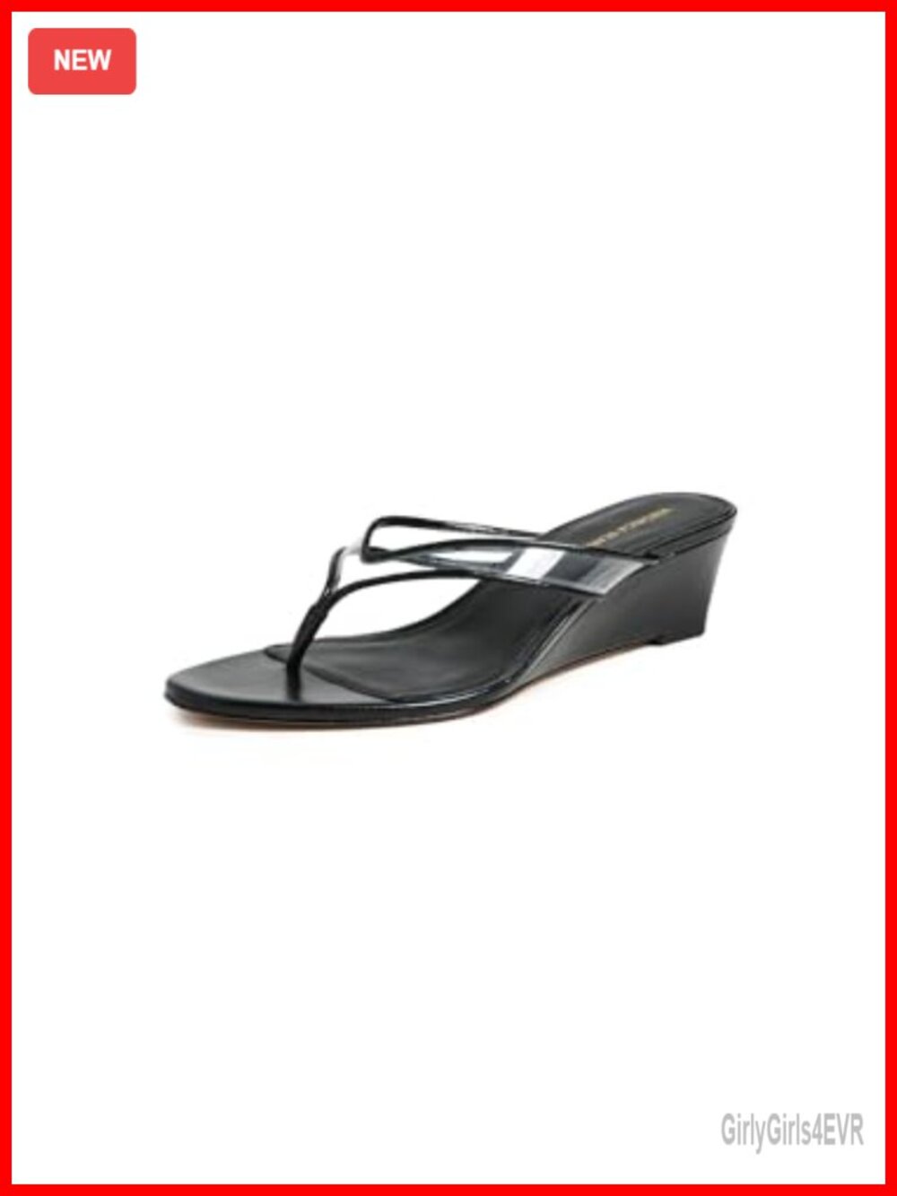 Veronica Beard Clea Wedge Thong Sandals PVC Clear Straps Open Toe Slip On 2in